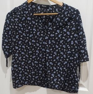 Madewell Black Floral Top